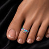 Multi-Colored Heart Pattern Enamel Toe Ring Set